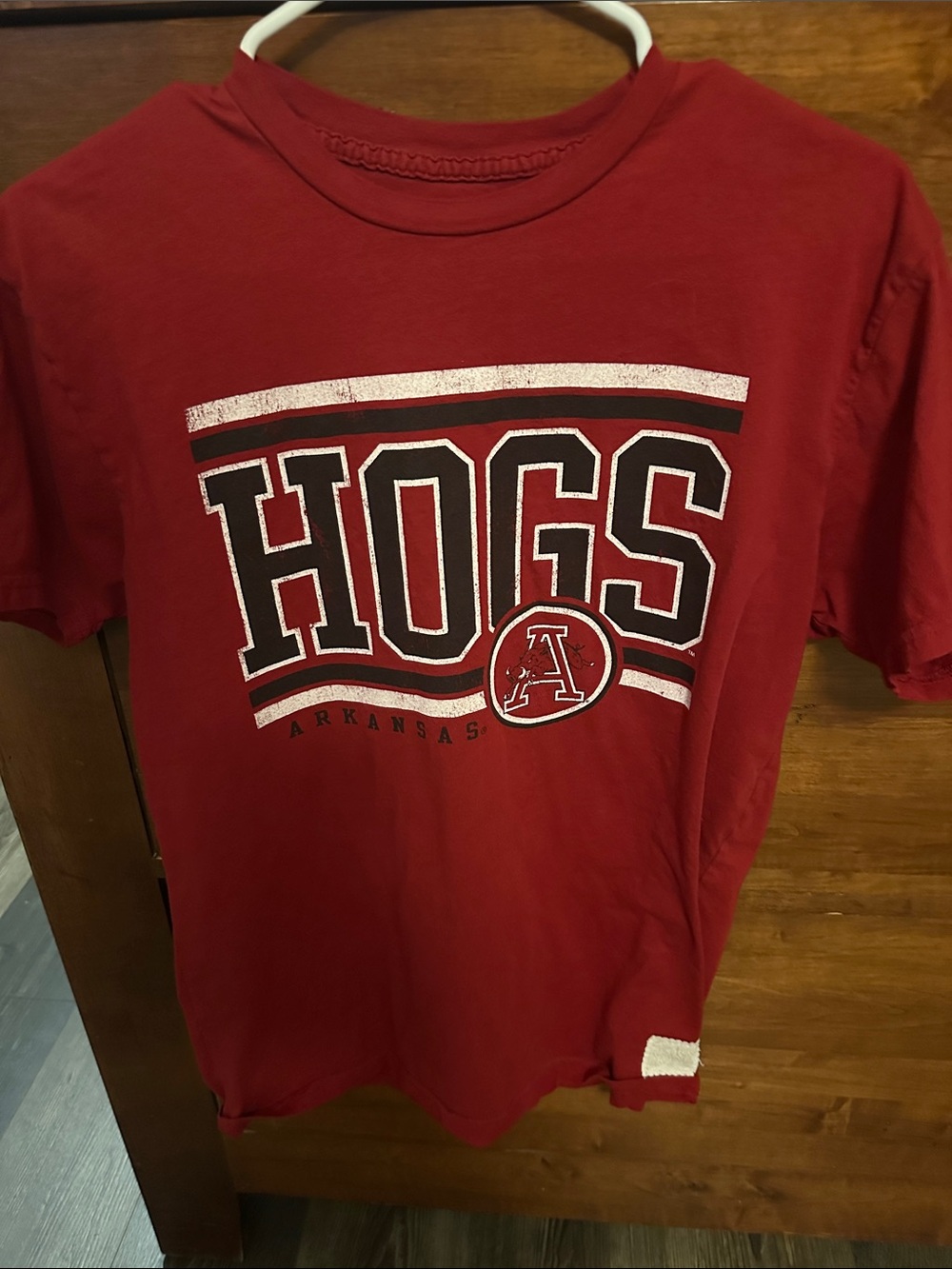 Arkansas Hogs Red Short Sleeve Graphic Tee